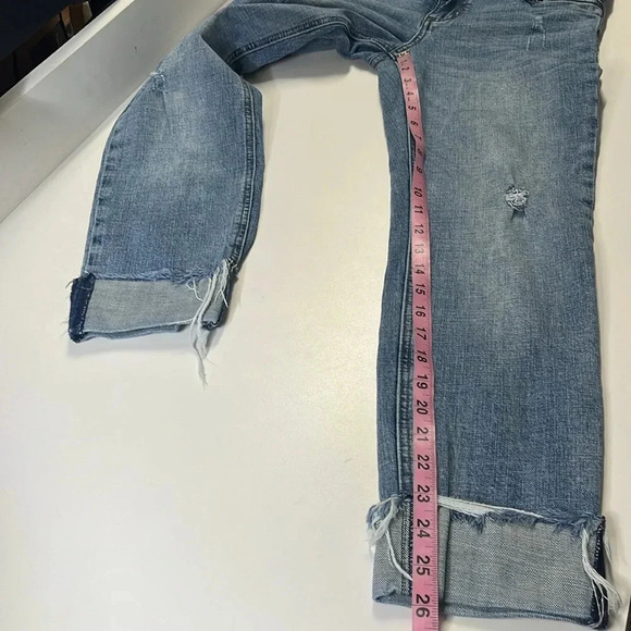 Kut from the Kloth jeans rolled cuff capri denim jeans light distress size 4 - Picture 5 of 15